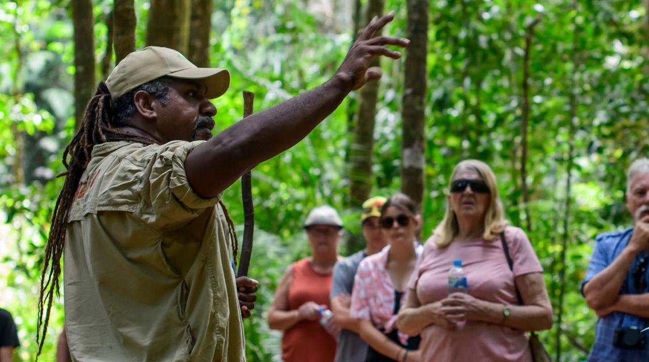 MGCC guide pointing to amazing forest