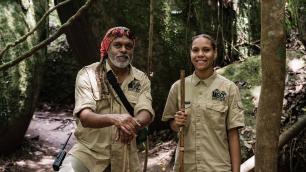 Two guides standing at Mossman Gorge